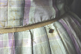 Antique Original Civil War Era Dress 1860s Mauve Plaid  - Hole on Skirt