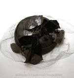 Vintage Black Cocktail Hat with Veil 13155