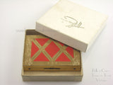 Vintage Zell Compact Red & Gold in Original Box Unused 50854