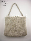 Vintage Silver Glass Beaded Purse 50973