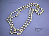 Vintage Long Faux Pearl Necklace Signed Freirich