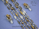 Diamond Shaped Filigree, Glass "Pinecone" Bead, Clear Lucite Beads Alice Caviness set 