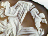 Detail Harpist & Cupid - Antique Cameo Brooch