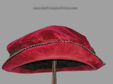 Antique 1910s Ladies Hat Fuchsia Velvet
