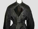Civil War Era Antique Dress - Bodice Detail Black Velvet Over the Heart