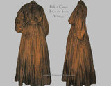 Chocolate Brown Pouter Pidgeon Handkerchief Weight Silk Edwardian Belle Epoque Dress