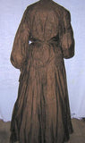 Chocolate Brown Pouter Pidgeon Handkerchief Weight Silk Edwardian Belle Epoque Dress - Back