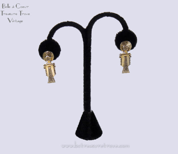 Damascene Drop Dangle Earrings 14235