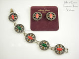 Emmons Vintage Bracelet & Clip Earrings Set African Queen