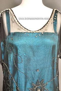 1920s Beaded Flapper Dress Teal Original Antique Belle Coeur Treasure Trove 1920s Beaded Flapper Dress Teal Original Antique Belle Coeur Treasure Trove