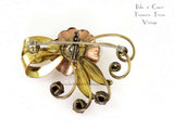 Harry Iskin Rose Gold and Gold Fill Retro Brooch - Back View