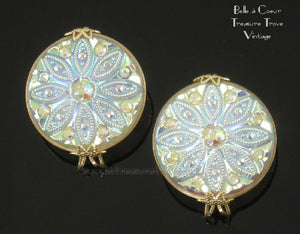 Hillcraft Earrings Frost Opalescent White Aurora Borealis 