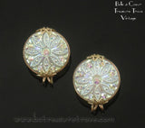 Hillcraft Earrings White AB Snowflakes - "Frost"