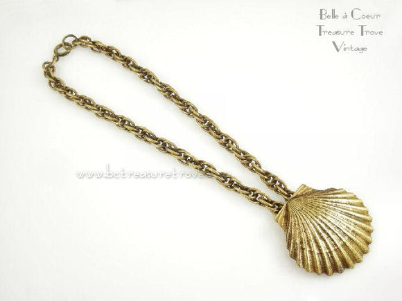 Joseff of Hollywood Russian Gold Scallop Shell Choker Necklace