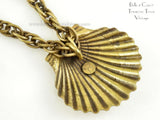 Joseff of Hollywood Russian Gold Scallop Shell Choker Necklace Detail Back of Shell