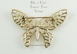 Madame Butterfly Brooch Vintage Sarah Coventry Goldtone