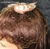 Taupe Whimsey Veil Hat Church Veil Vintage Hat 1960s