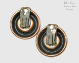Renoir Vintage Copper Doorknocker Earrings - Back View 