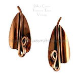 Copper Earrings "Lily" - Signed Renoir
