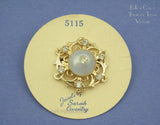 Sarah Coventry Pin on Original Card Moonglow 