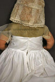 Victorian Baby Barrow Coat Pinning Blanket - Back Closure detail