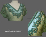 Vintage 1940s Glamour Beaded Lace and Chiffon Dress XS