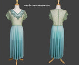 Vintage 1940s Glamour Beaded Lace and Chiffon Dress XS