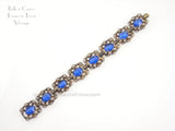 Vintage Filigree Bracelet (Probably Czech) Blue Stones 