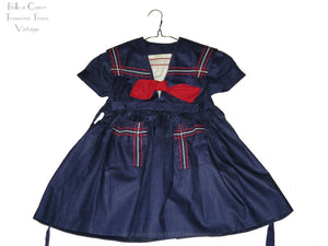 Vintage Little Girls Sailor Dress - Featired 80171