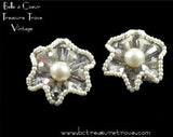 Vintage Vendome Earrings AB Cones and Faux Pearls Star Shape