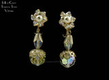 Glam AB Crystal & Faux Pearl Dangle Earrings