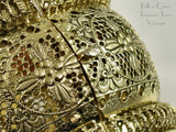 Whiting and Davis Goldtone Filigree Cuff Bracelet Huge - Clasp Detail 